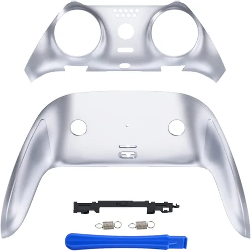 Vista 5 de eXtremeRate Top Bottom Decorative Trim Shell Compatible with ps5 Edge Controller DIY Replacement Front Back Clip Shell, Custom Black Plates Cover