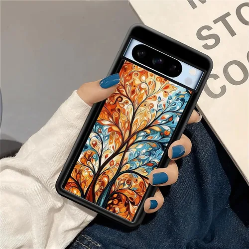 Vista 288 de Compatible con Google Pixel 4A 5G Mobile Case Creative Acrylic Panel trasero Silicona Protección Grip especialmente diseñado para Google Pixel 4A 5G