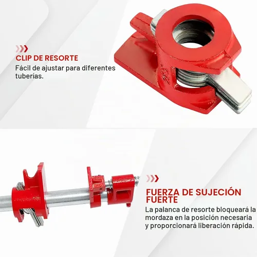 Vista 4 de Paquete de 4 abrazaderas de tubo de 3/4 pulgadas, juego de abrazaderas de tubo de encolado de madera, abrazaderas de tubo de liberación rápida