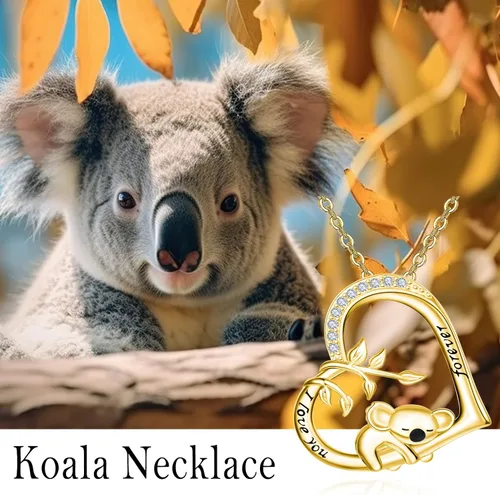 Vista 4 de Dreamboat Koala Heart Necklace for Women 925 Sterling Silver I Love You Forever Pendant Necklaces Cute Koalas Jewelry Christmas Birthday Gifts for