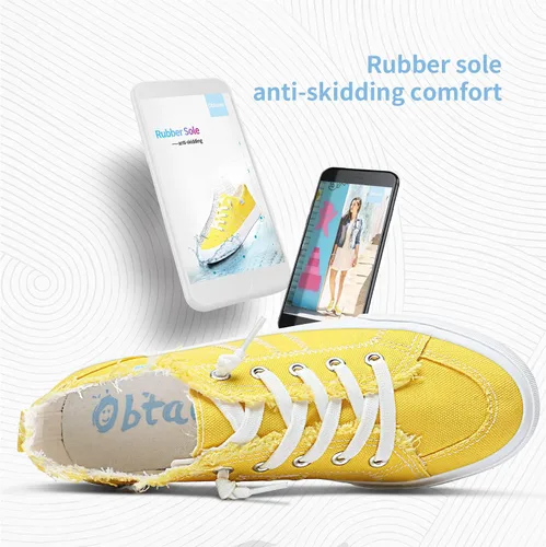 Vista 6 de Obtaom Play - Tenis de lona para mujer, color blanco deslavado y estampado de leopardo, sin cordones, a la moda