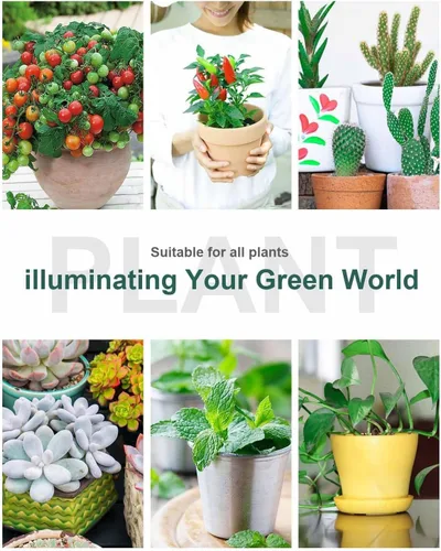 Vista 6 de Luces de cultivo para plantas de interior, luz de crecimiento de espectro completo con LED rojo blanco cálido, luz de planta de clip de doble