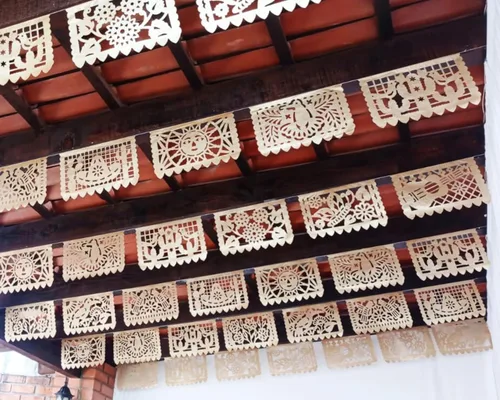 Vista 7 de Cartel de papel picado dorado – Cartel de papel picado dorado mate con purpurina para fiestas, bodas, despedidas de soltera, compromiso, baby