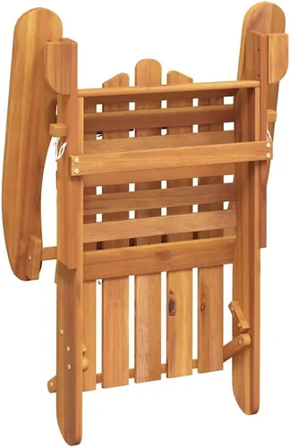 Vista 3 de Garden Chair Natural Wood, Solid Acacia Wood Standard Foldable Adirondack Chair with Footrest for Outdoor Seating, Front Porch Furniture