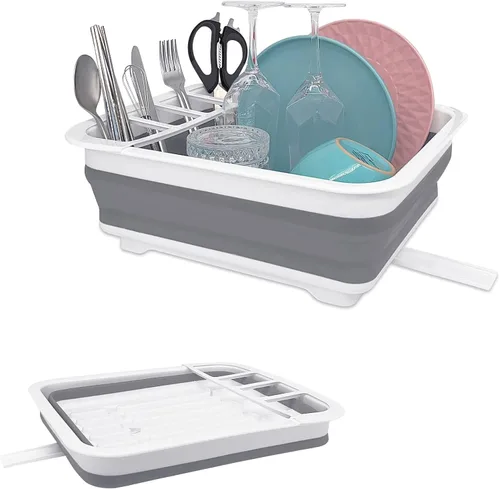 Vista 8 de Goderewild Escurridor de Platos Plegable para Secar Platos - Diseño que Ahorra Espacio y Plegable con Componentes Extraíbles Versátiles