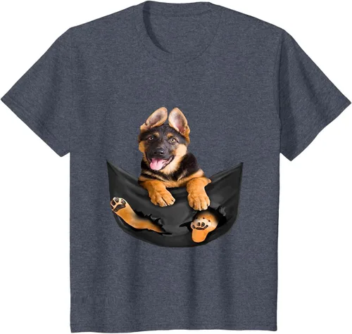 Vista 90 de Dog Lovers Gifts - Camiseta divertida con cara de perro con bolsillo, Negro, S