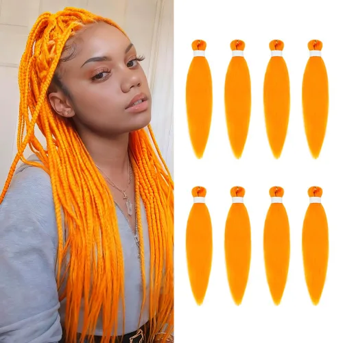 Vista 114 de 8 paquetes de extensiones preestiradas - 16 pulgadas de cabello trenzado premium, 55G/paquete, sin picazón, fijación en agua caliente, textura Perm
