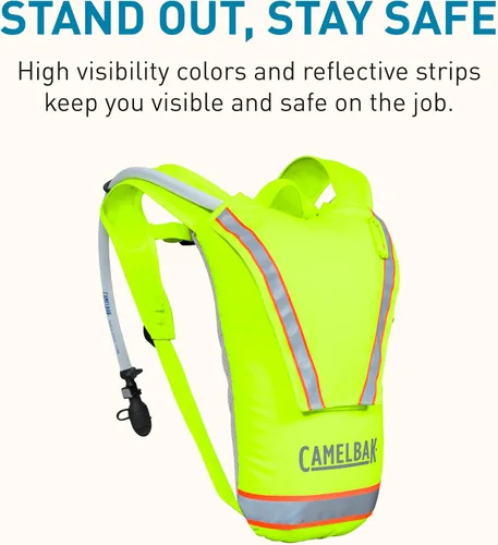 Vista 4 de CamelBak Hi‑Viz - Paquete de hidratación industrial, diseño de seguridad de alta visibilidad con depósito Crux Mil‑Spec de 85 onzas para sitios