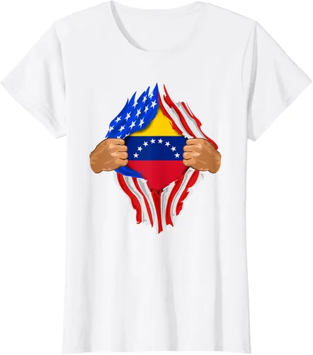 Vista 25 de Camiseta Venezuelan Blood Inside Me Regalo de la bandera de Venezuela, Blanco