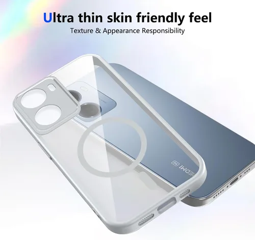 Vista 502 de Funda magnética transparente compatible con Xiaomi 17T, color negro 2 en 1 PC + TPU cubierta de teléfono a prueba de golpes, carcasa protectora