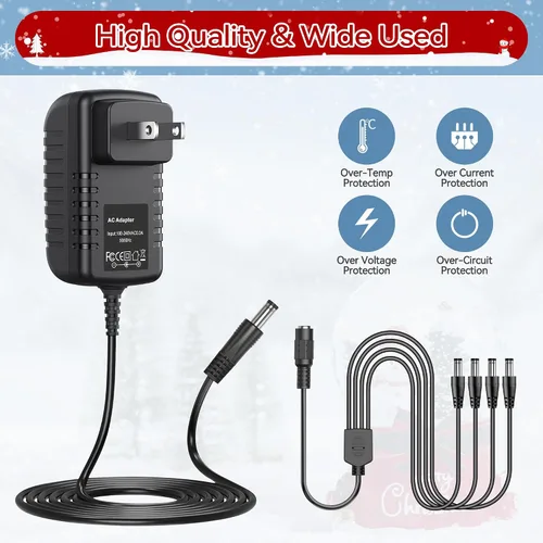 Vista 2 de Adaptador de CA compatible con Lemax # 74707 4.5 voltios Spooky Town Accesorio Cable de alimentación de conmutación Longitud del cable de 3 pies