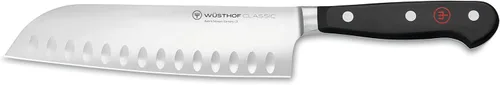 Vista 8 de WÜSTHOF Cuchillo Santoku clásico de 5 pulgadas, negro