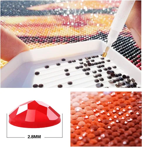 Vista 6 de Bimkole Kits de pintura de diamantes 5D para adultos, pintura al óleo, flores, florero de taladro completo, juego de bordado de diamantes