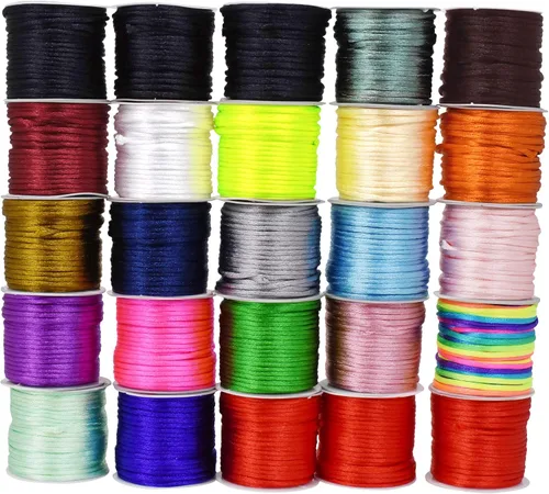 Vista 144 de Mandala Crafts Cordón de satén de cola de rattail de 0.02 in para nudos chinos de macramé