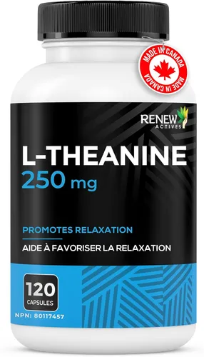 Vista 9 de Renew Actives Suplementos de L-teanina – Promueve la relajación, la claridad mental y la concentración – 250 mg por porción – Sin OMG, vegano, sin