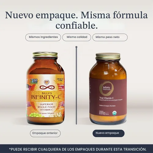Vista 2 de Infinity Wellness - Tarro de cápsula de vitamina C, biodisponible VIT C de Acerola, Camu Camu y Amla, alimentos integrales con vitamina C de 1000