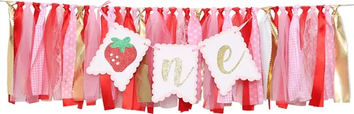 Vista 8 de Cartel para silla alta con temática de bayas y fresas, accesorio de fotos de pastel de aplastamiento, decoración de fondo de fotos de primer