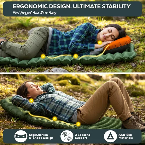 Vista 6 de Gear Doctors® Ether - Colchoneta de dormir ultraligera de 17.5 onzas – Colchón de aire para mochilero – Colchón de camping – Colchoneta inflable