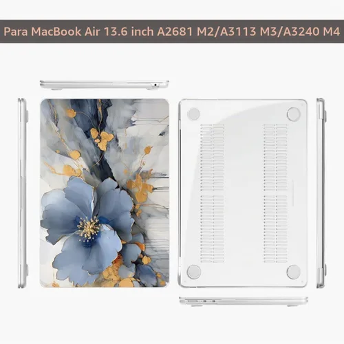 Vista 7 de Teryeefi Compatible con A2681 A3113 A3240 A3449 MacBook Air de 13.6 pulgadas M2 M3 M4 M5 versión 2022 2024 2025 2026, funda protectora delgada +