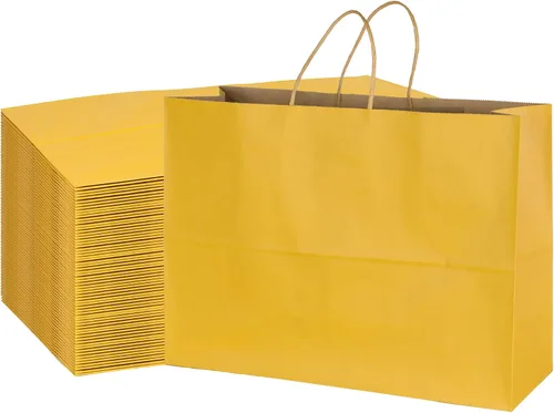 Vista 7 de BLEWINDZ 70 bolsas de papel grandes con asas, 16 x 6 x 12 pulgadas, bolsas de compras de papel multicolor para pequeñas empresas, bolsa de regalo 10