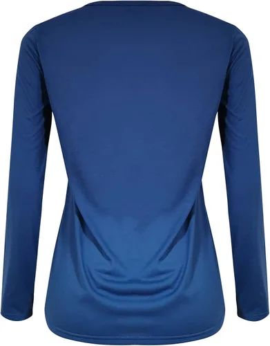 Vista 4 de Blusa de manga larga para mujer, para otoño e invierno, holgada, con estampado de gato, para otoño, Azul