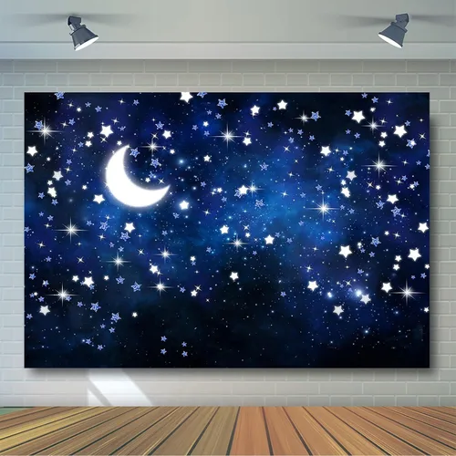 Vista 4 de Avezano Telón de fondo de noche estrellada, galaxia y cielo nocturno, fondo de fotografía para cumpleaños, baby shower, decoración Twinkle Twinkle