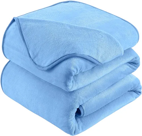 Vista 12 de Manta Snuggle Sac extra mullida, manta de forro polar para viajes, manta para sofá, cama, sofá, manta cálida y suave con patrón a rayas, 50 x 60