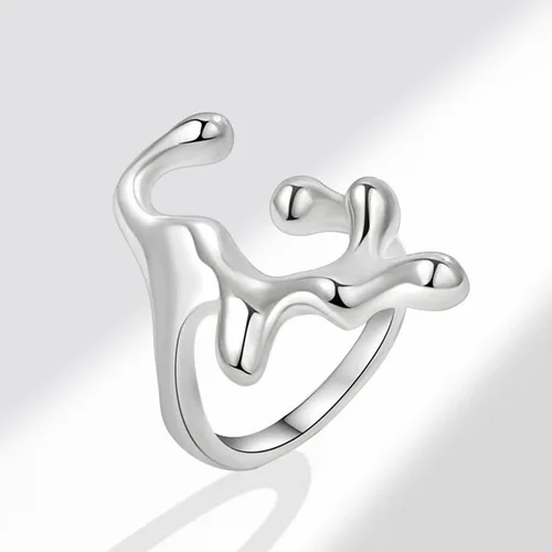 Vista 95 de 925 Sterling Silver Ring Minimalist Adjustable Rings Band Handmade Rings for Women Girls
