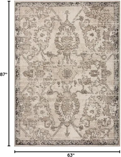 Vista 2 de LUXE WEAVERS Alfombra oriental floral beige envejecida 5x7