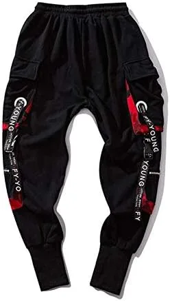 Vista 7 de HONIEE Pantalones deportivos hiphop punk para hombre