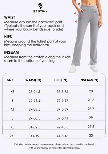 Vista 7 de SANTINY Women's Golf Pants with 3 Pockets Stretch High Waisted Pull on Pants for Women Travel Work Casual
