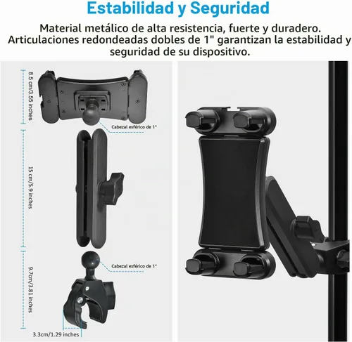 Vista 6 de Soporte para tableta para soporte de micrófono, soporte de teléfono