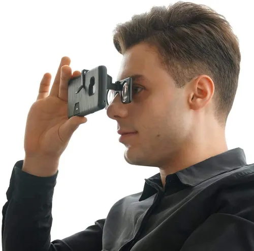 Vista 4 de Portable Virtual Reality VR Glasses - Patented Mini Pocket-Sized Headset with Travel Case Foldable Portable Head Sets for iPhone Android Enjoy 360