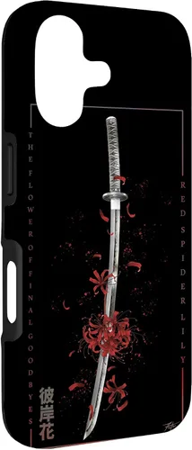 Vista 3 de Higanbana o Spider Lily con anime Samurai Sword - Carcasa estética para iPhone 17