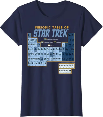 Vista 29 de Star Trek Camiseta de mesa periódica de la serie original, Negro, S