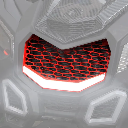 Vista 10 de A & UTV PRO X3 Parachoques delantero de malla, rejilla de malla frontal con barra de luces LED, protector de radiador para Can-Am Maverick X3 Max X