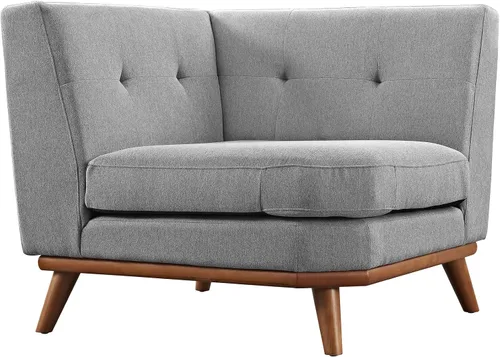 Vista 7 de Modway Engage - Sofá seccional en forma de L, tapizado moderno, color gris, Tela