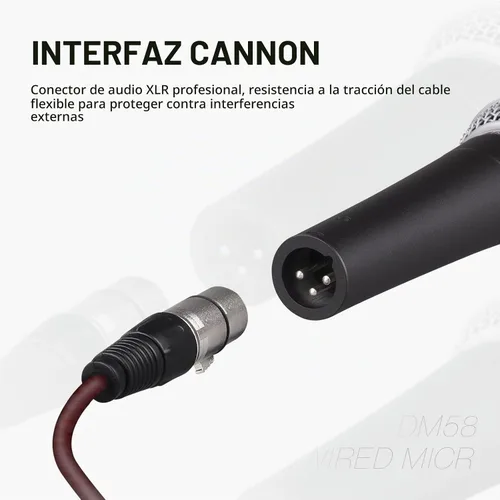 Vista 4 de D Debra Micrófono dinámico con cable, micrófono de mano vocal dinámico cardioide con clips de micrófono, adecuado para altavoces, máquina de canto