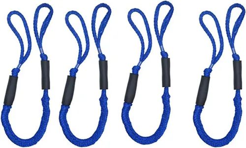 Vista 13 de Cuerda de amarre para lancha de 3.5 pies, paquete de 2 amarres para embarcaciones para acoplamiento de cables elásticos negros, accesorios