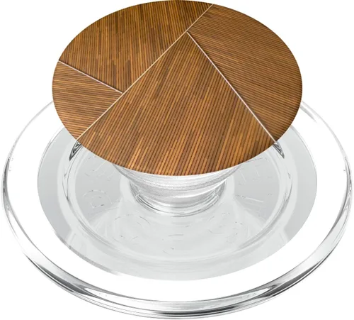 Vista 8 de Patrón de madera de bambú con ángulos marrones de madera de grano – PopSockets Grip y soporte para teléfonos y tabletas