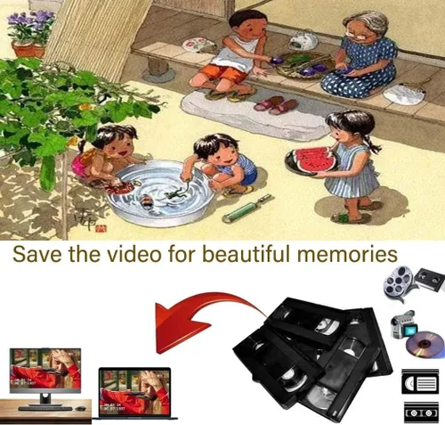 Vista 2 de Tarjeta de captura de video USB 2.0, convertidor VHS a digital, grabber de audio y video para Windows10/11, Mac, digitalizar cintas VHS, Hi8, VCR