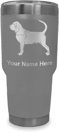 Vista 38 de LaserGram Vaso aislado al vacío de 20 onzas, perro sabueso, grabado personalizado incluido (negro)