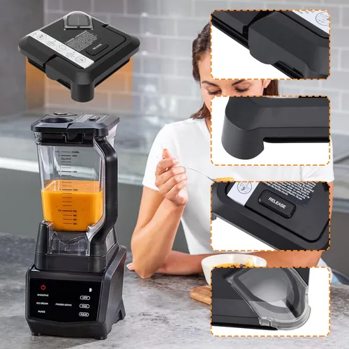 Vista 6 de Tapa de repuesto para licuadora Ninja de 72 onzas, sellado impermeable, cubierta de tarro de licuadora de plástico prémium para propietarios