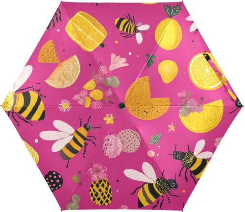 Vista 27 de Sombrilla de viaje plegable compacta con protección UV para 99% de protección UV, resistente al viento, a prueba de lluvia, pequeña sombrilla