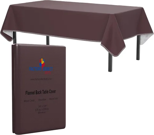 Vista 9 de Exquisite Manteles de vinilo azul de 54 x 70 pulgadas - Paquete de 3 manteles rectangulares con reverso de franela, plástico, reutilizable e