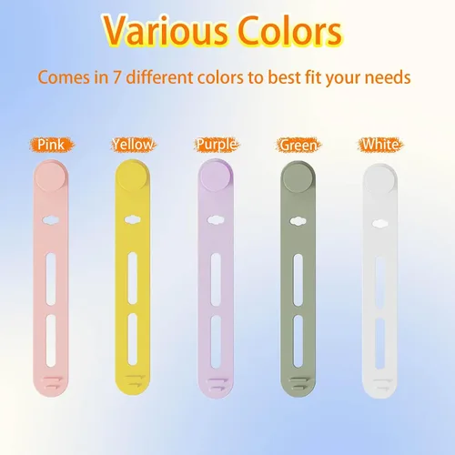 Vista 2 de 12 correas de silicona mejoradas para cables, correas de cable reutilizables para cables de carga, auriculares, computadora, escritorio, gestión