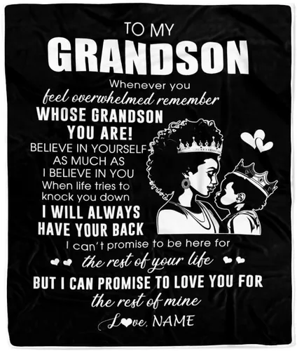Vista 18 de Manta personalizada con texto en inglés «To My Grandson from Grandma Grandpa You Will Never Lose Lion Nison», manta de forro polar personalizada