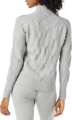 Vista 3 de AMAZON ESSENTIALS - Suéter trenzado suave al tacto con cuello alto para mujer