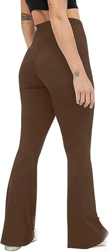 Vista 2 de Leggings de cintura alta para mujer, pantalones de yoga cruzados, pierna acampanada, corte de bota, pantalones deportivos con parte inferior