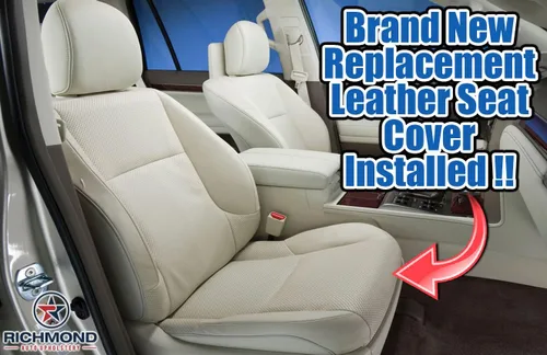 Vista 7 de Richmond Auto Upholstery - Funda de asiento de piel perforada de repuesto para el lado del conductor, color marrón oscuro